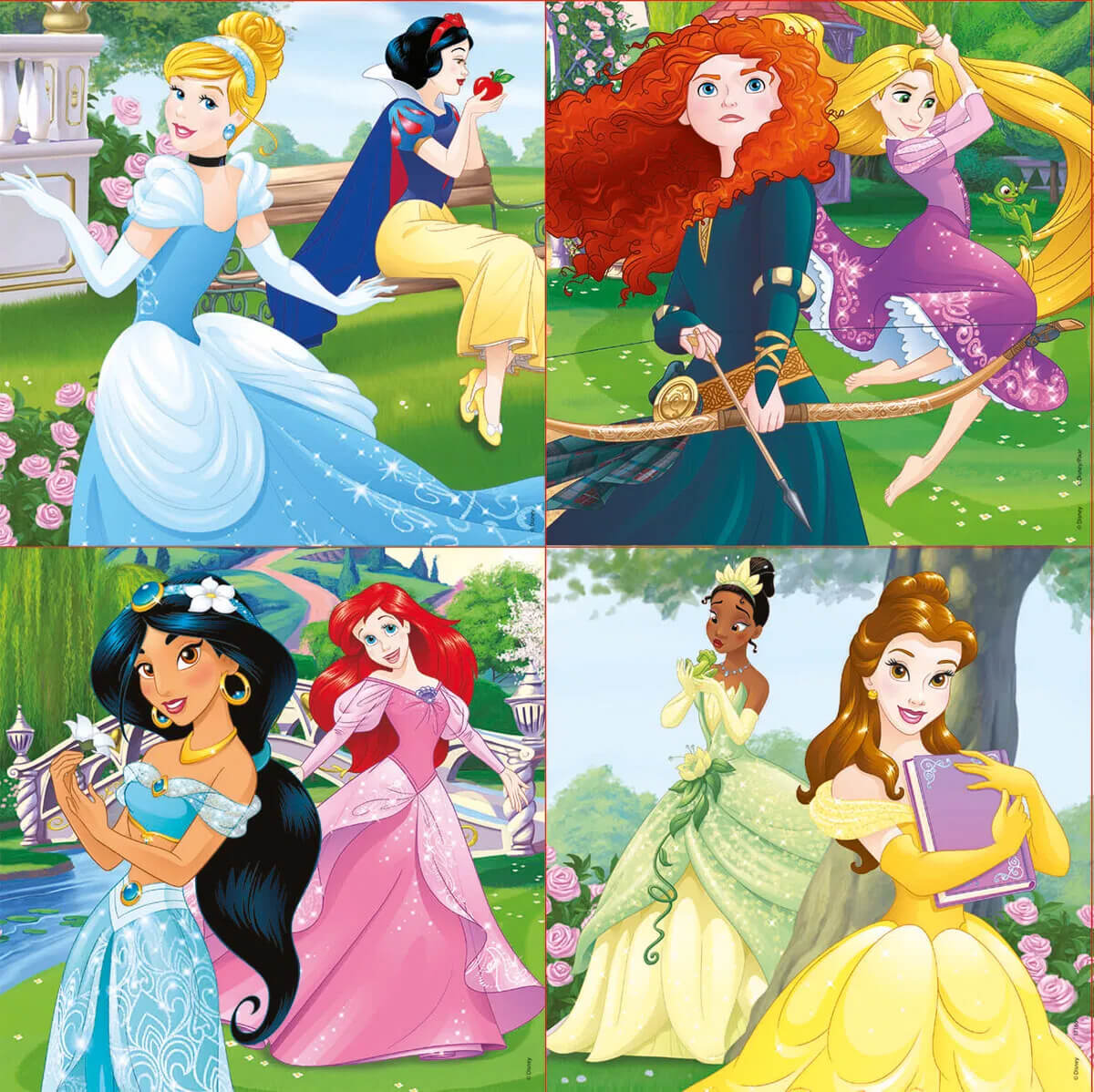 Educa Puslespil 4 Stk, Prinsesser
