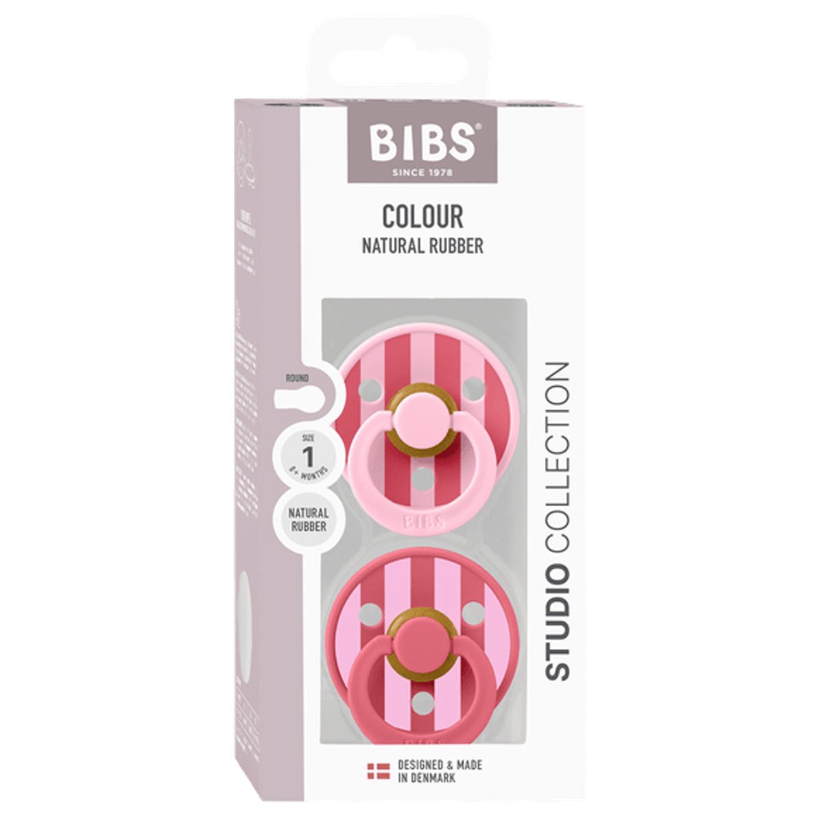 BIBS Studio Line 2 - pak sut str 1 baby pink coral mix