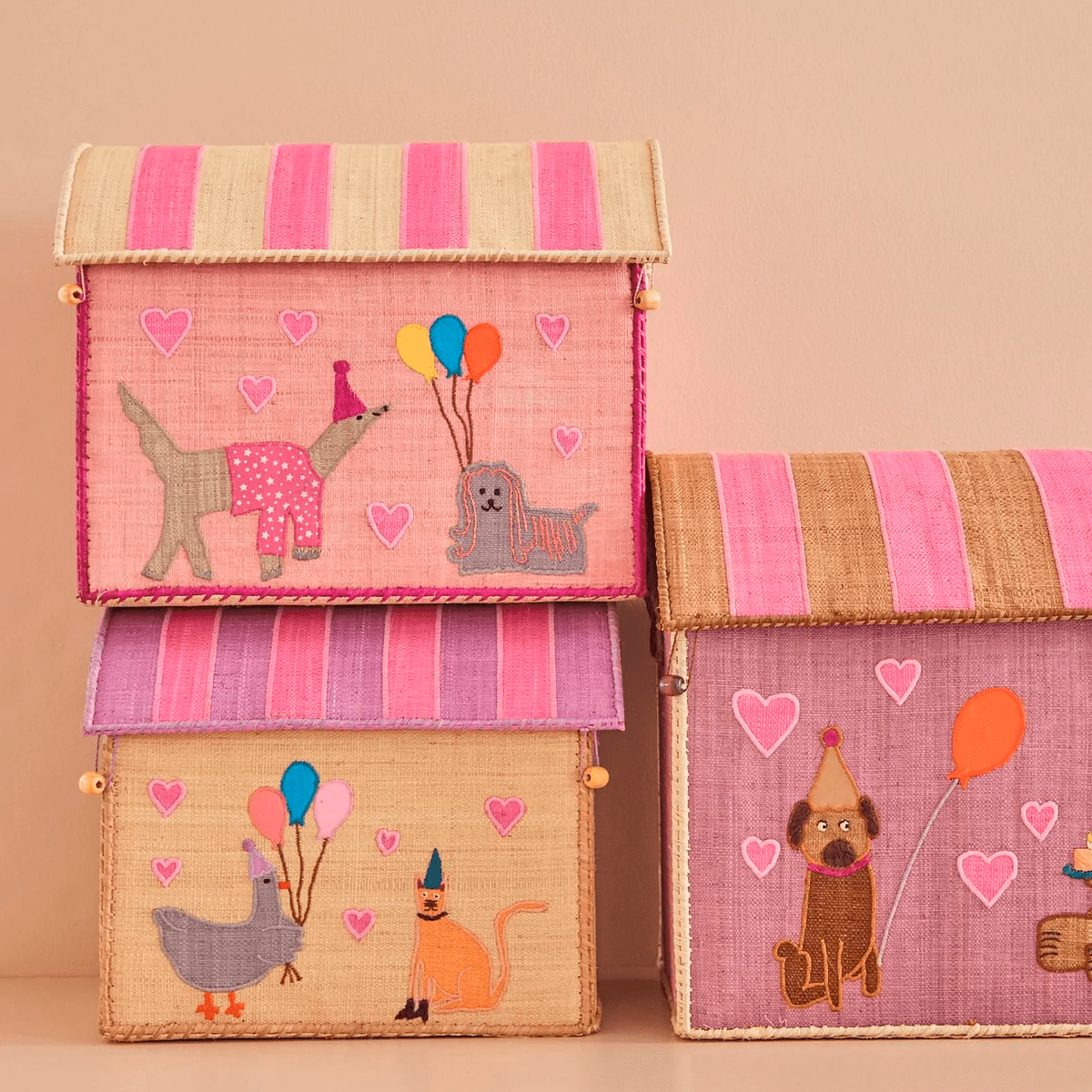 RICE opbevaringshus, party animal pink - mellem