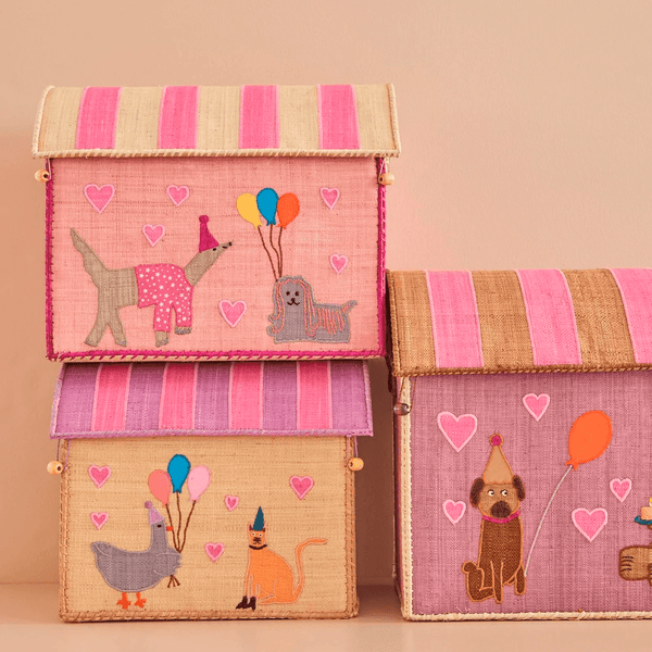 RICE opbevaringshus, party animal pink - stor