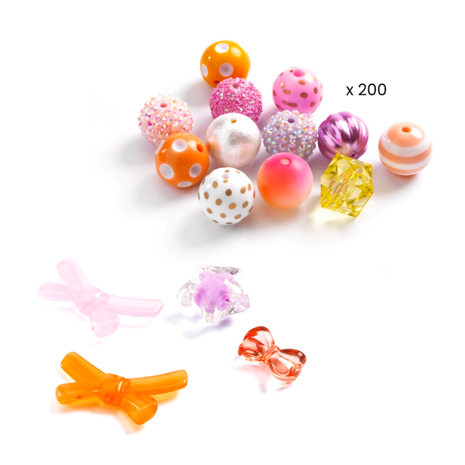 Bubble Plastperler med Guld Farver