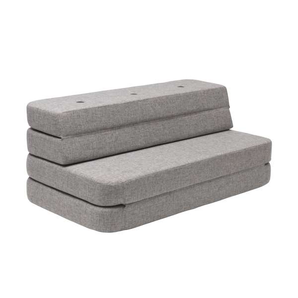 byKlipKlap 3 - fold sofa, 140 cm multigrå m grå knap