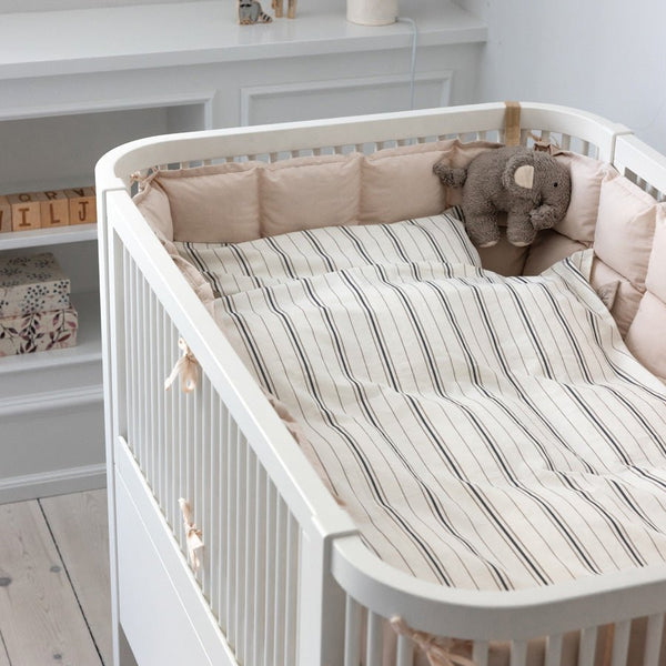 Sebra Baby sengetøj, cream stripe