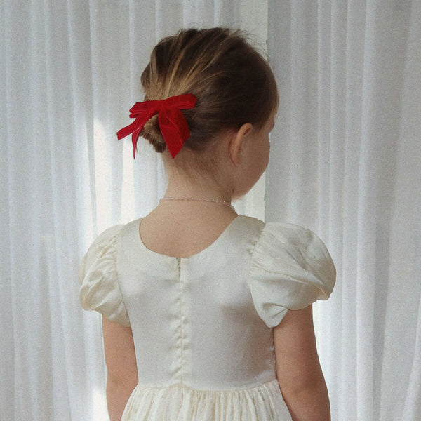 Konges Sløjd 2 - Pak Velour Double Bow, Barbados Cherry
