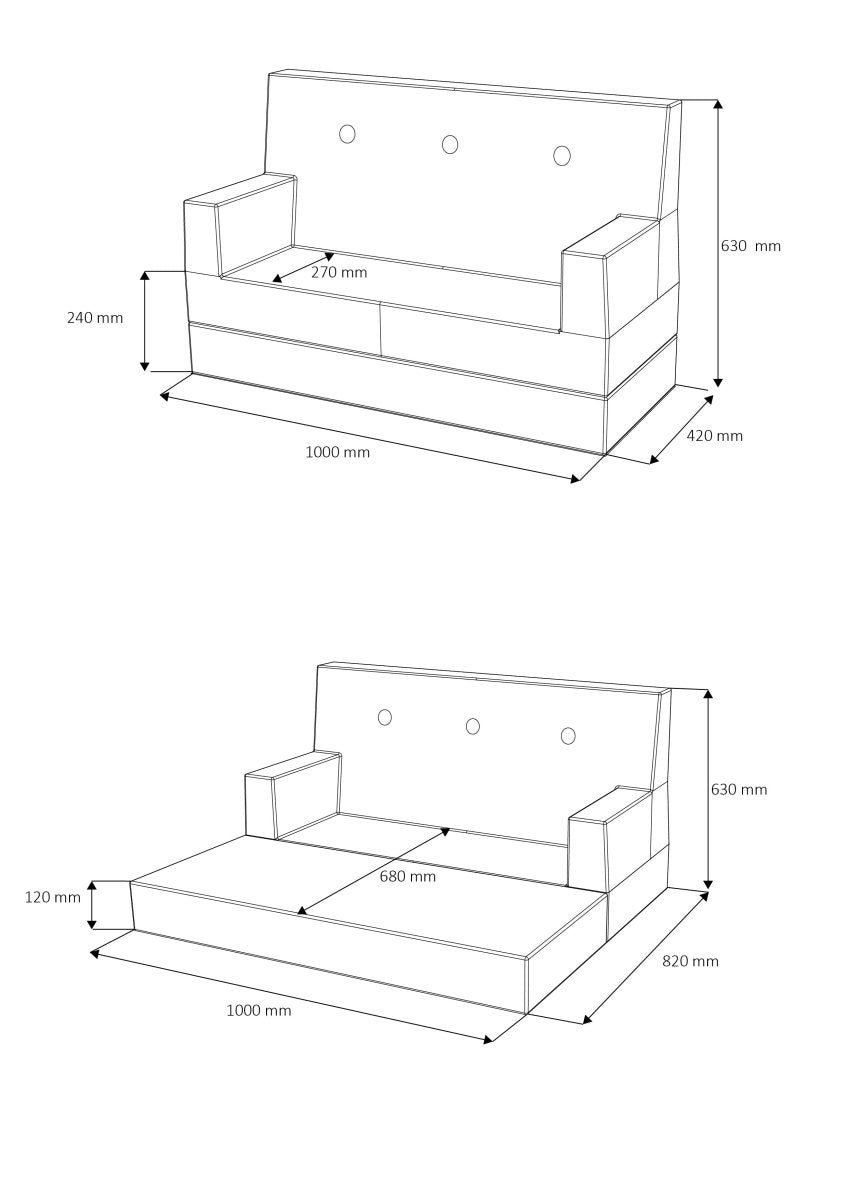 by KlipKlap KK Kids Sofa, beige