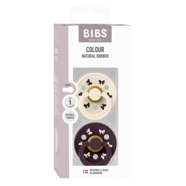 Bibs Holiday Bow 2 - Pak Colour Sut Str 1, Ivory/Plum