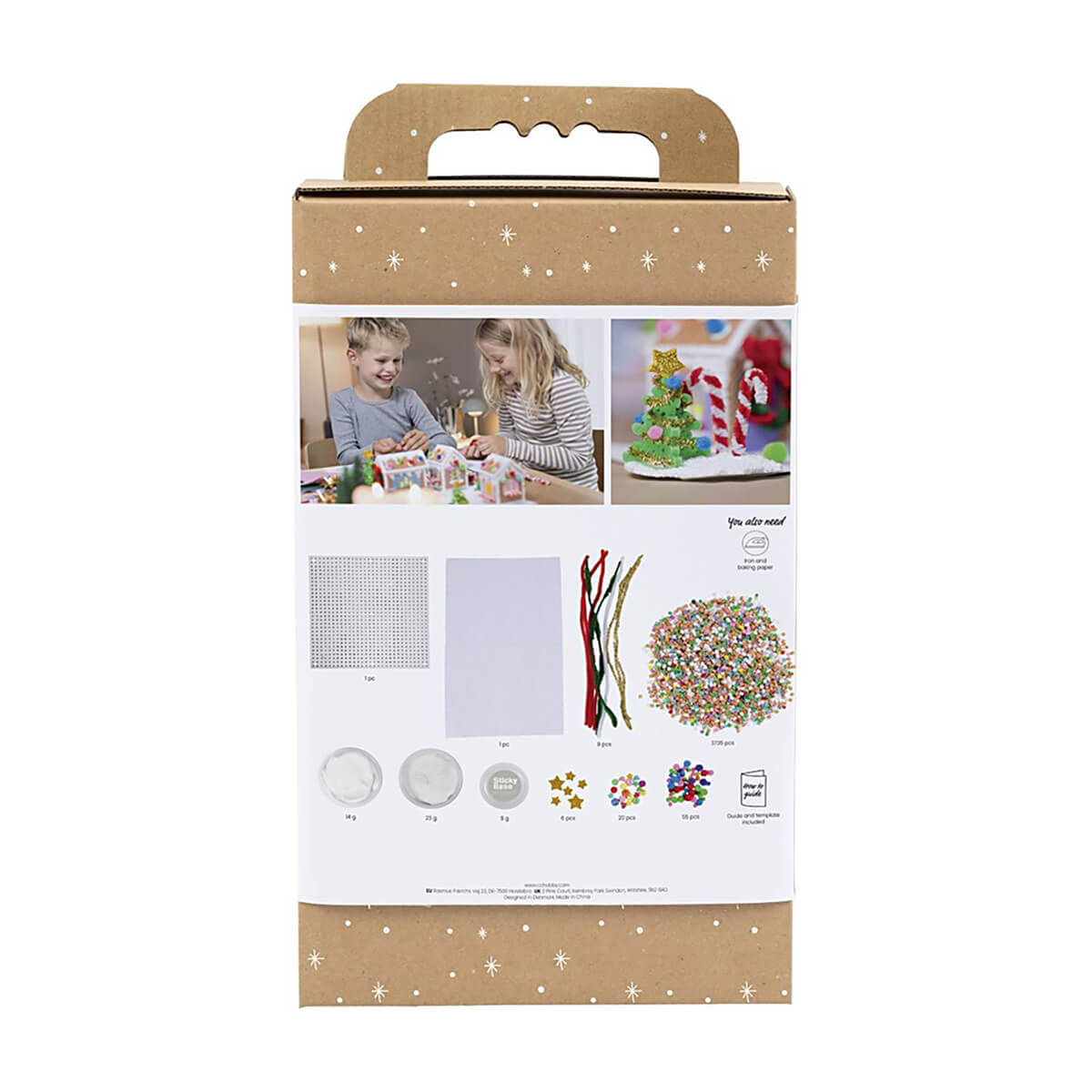 Creativ Company DIY Kit Rørperler, Julehuse - ass Farver