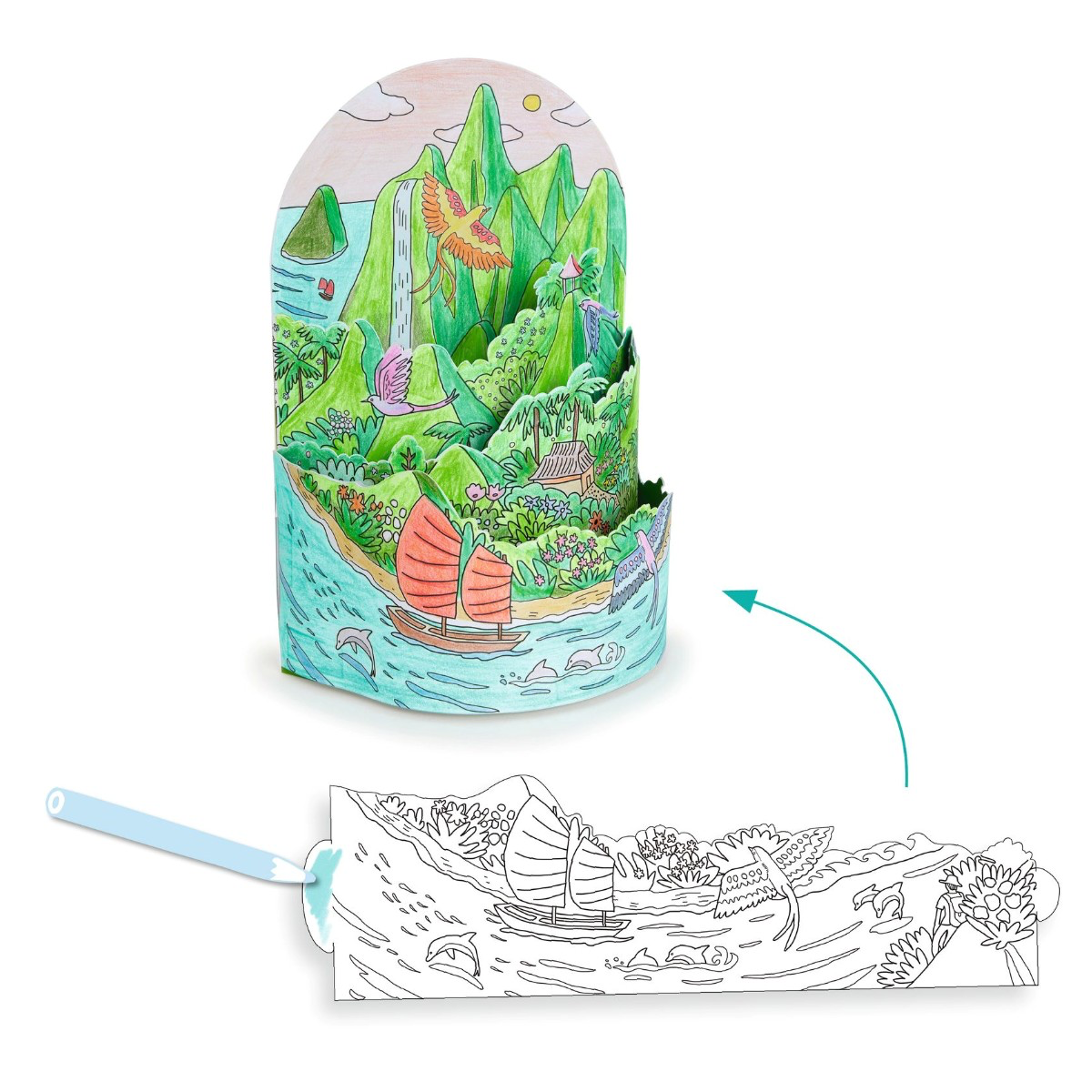 Djeco Kreativ diorama, På toppen af min ø