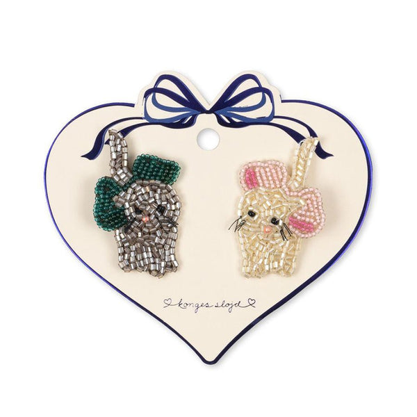 Konges Sløjd 2 - pak hårclips med perler, bow kitty