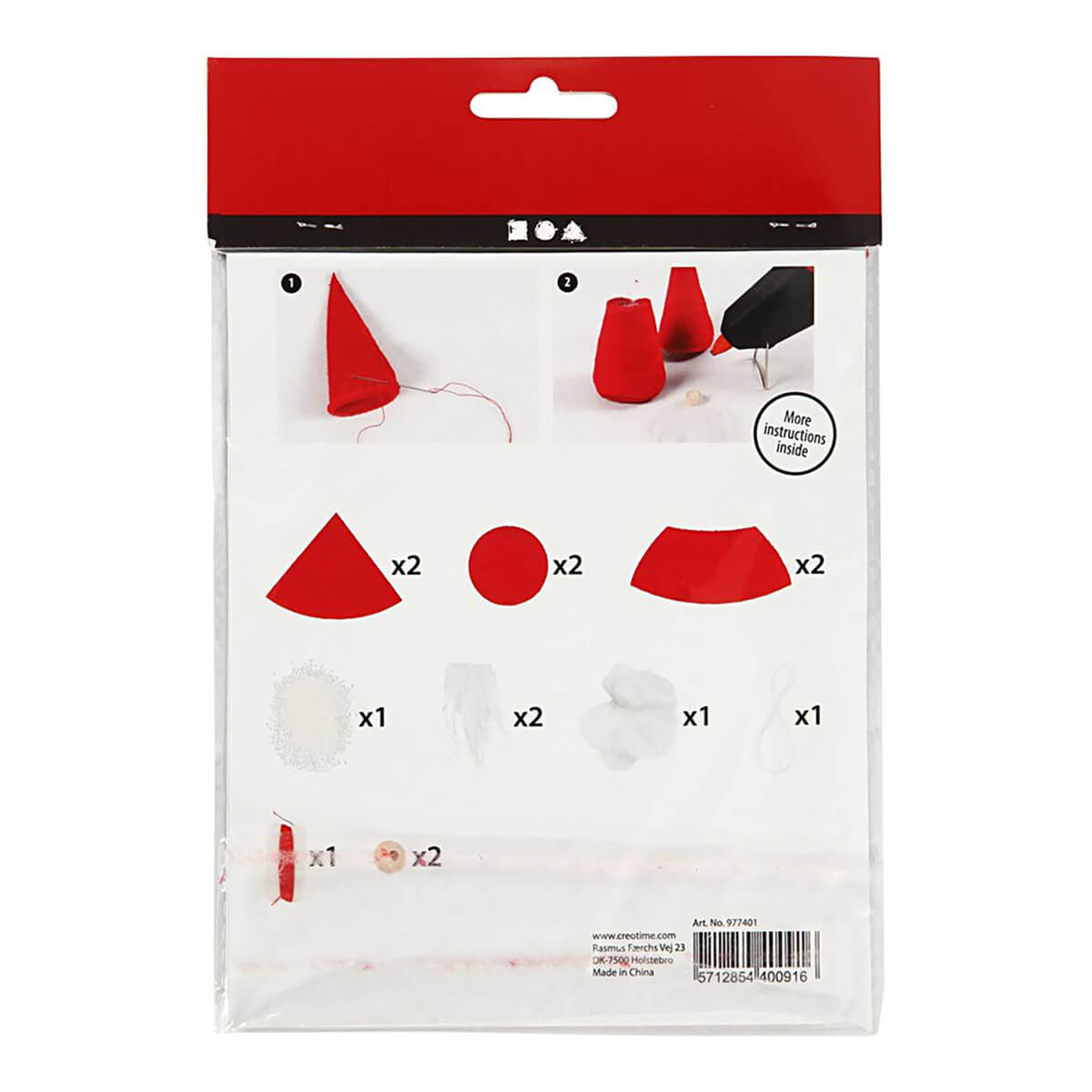 Creativ Company Mini DIY Kit Næsenisser, Rød