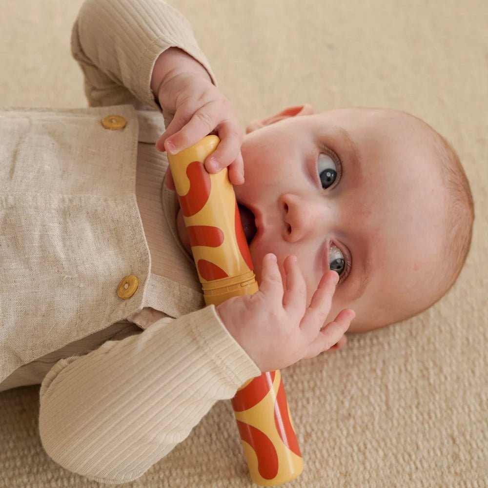 MODU Baby Aktivitets Sæt, 10 Dele - Sand Grey/Honey Yellow