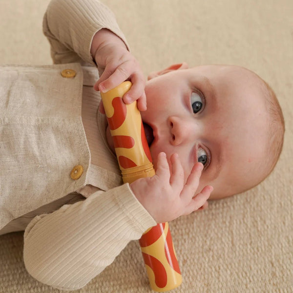 MODU Baby Aktivitets Sæt, 10 Dele - Sand Grey/Honey Yellow