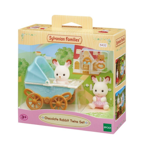 Sylvanian Families, chokoladekanin tvillingerne barnevogn