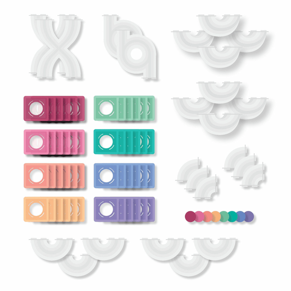 Connetix byggemagneter, Pastel kuglebane - 80 dele