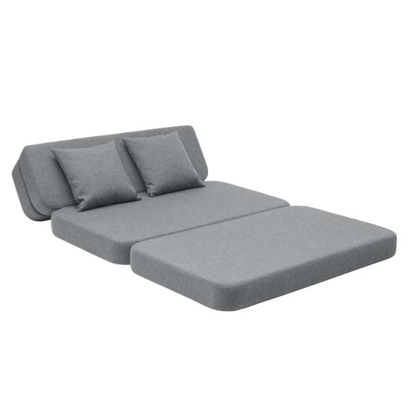 byKlipKlap 3 - fold sofa, 140 cm blågrå m grå knap