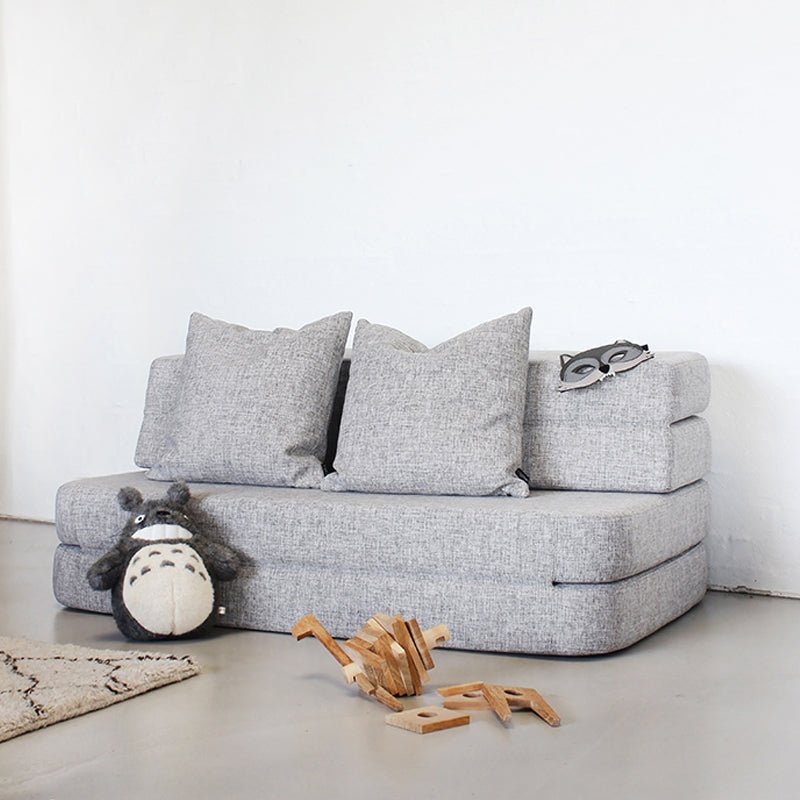 byKlipKlap 3 - fold sofa, 140 cm multigrå m grå knap