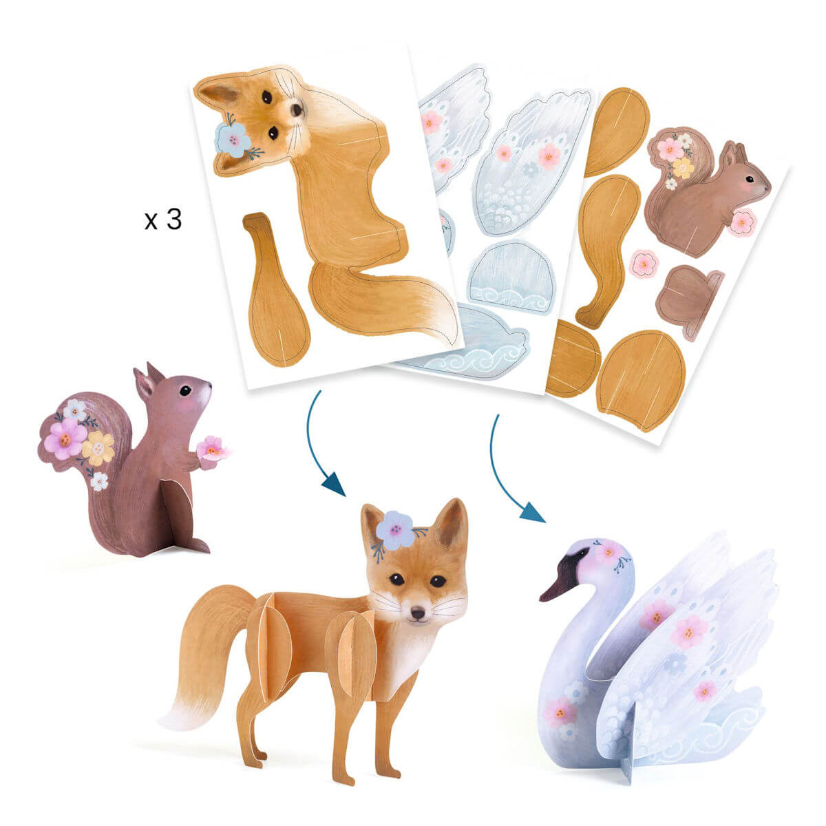 Djeco kreativt aktivitetssæt, fluffy dyr
