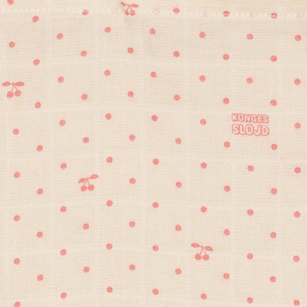 3-Pak Muslin Stofbleer i Cherry Dot