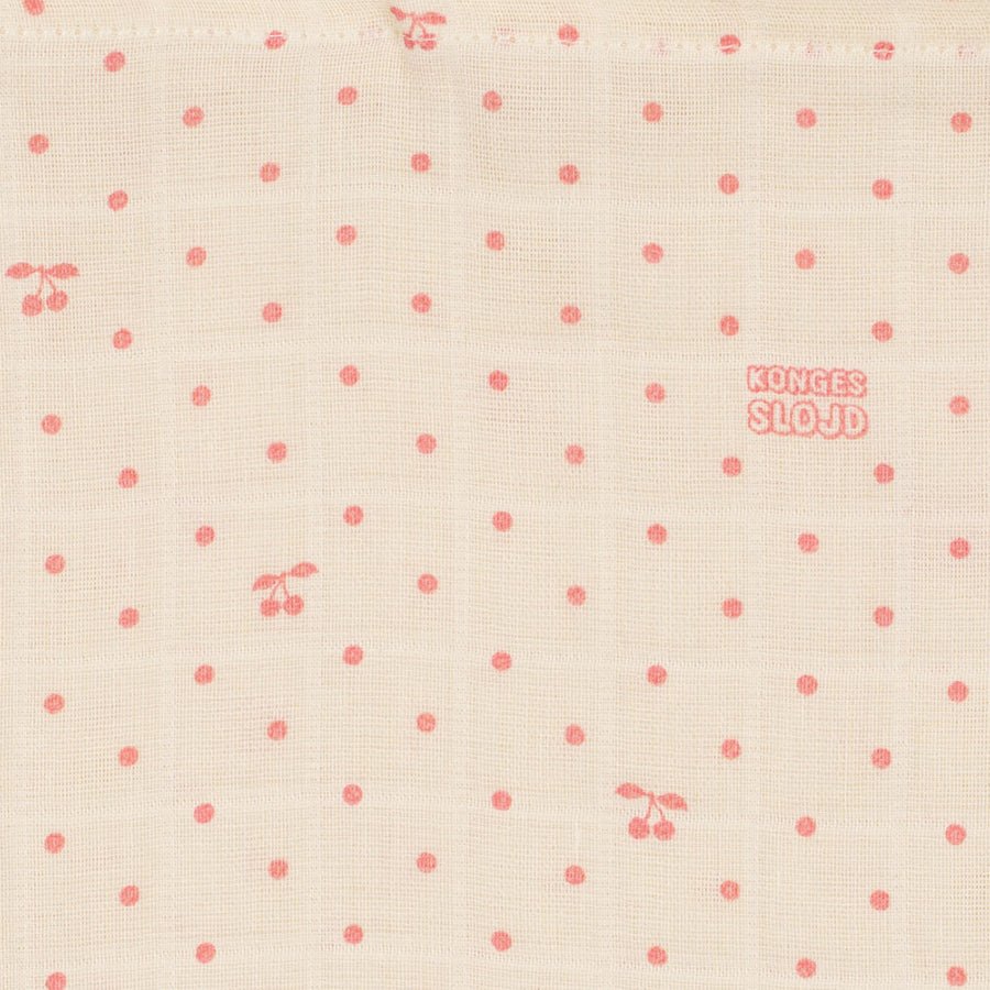 3-Pak Muslin Stofbleer i Cherry Dot