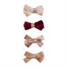 4er-Pack Haarspangen Glitter Velvet Bow