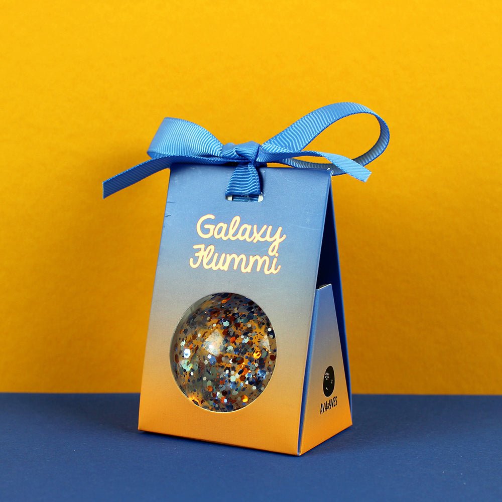 Flummiball Mit Konfetti, Blau/Kupfer