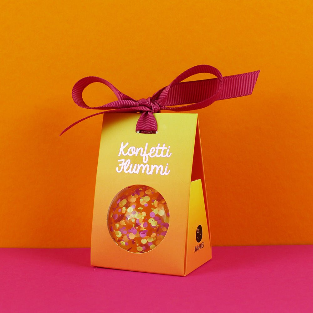 Flummiball Mit Konfetti Lila/Gelb/Apricot