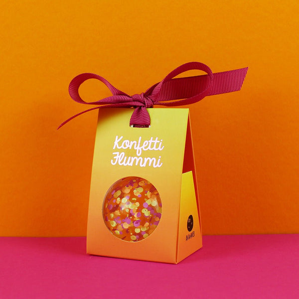 Flummiball Mit Konfetti Lila/Gelb/Apricot