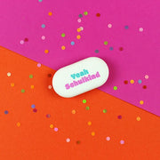 Radiergummi Oval "Yeah Schulkind", Pink/Blau
