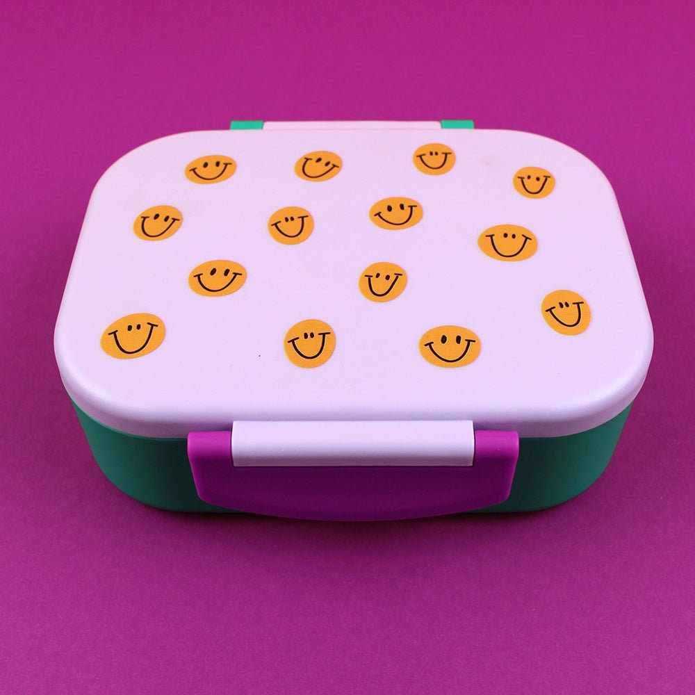 Brotdose/Lunchbox Mit Herausnehmbarem Einsatz, Smile - Flieder/Grün/Violett