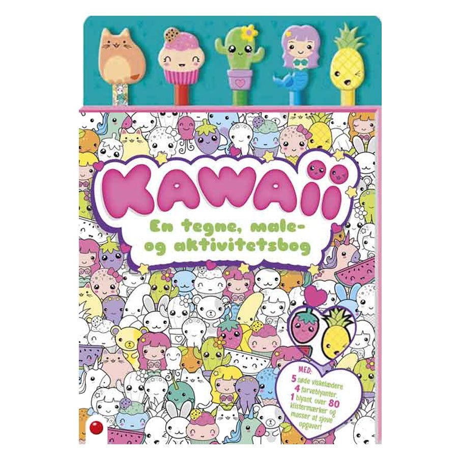 Aktivitetsbog med Blyanter: Kawaii