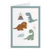 Karte mit Dinosauriern - Dunkelgrün (A6)