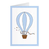 Karte mit Elefant im Heißluftballon - Blau (A6)