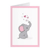 Karte mit Elefant - Rosa (A6)