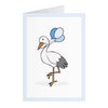 Karte mit Storch - Blau (A6)