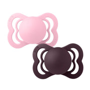 Bibs Supreme 2 - Pak Silikone Sut, Str 1 - Baby Pink / Plum