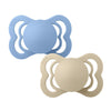 2-Pack Supreme Silikon-Schnuller Vanille / Himmelblau (Gr. 1)