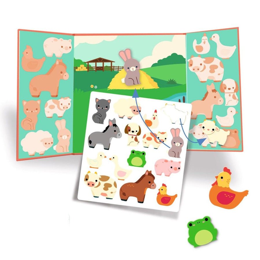 Djeco Tag Af Og På Stickers - Bondegårdsdyr