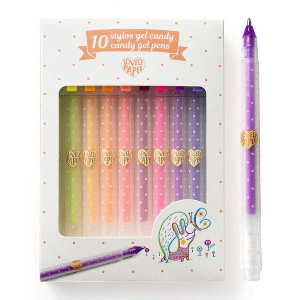 Lovely Paper Gelpenne i Candy Farver (10 stk)