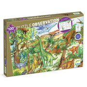 Observationspuslespil med Dinosaurer (100 brikker)