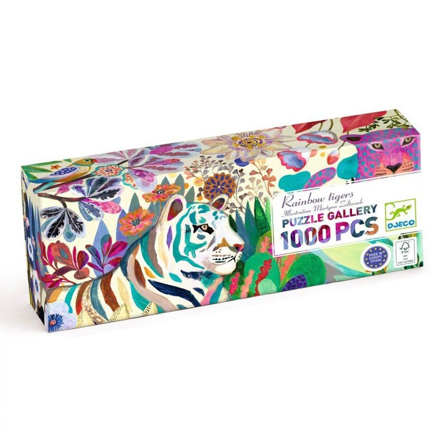 Galleripuslespil med Regnbue Tiger (1000 brikker)