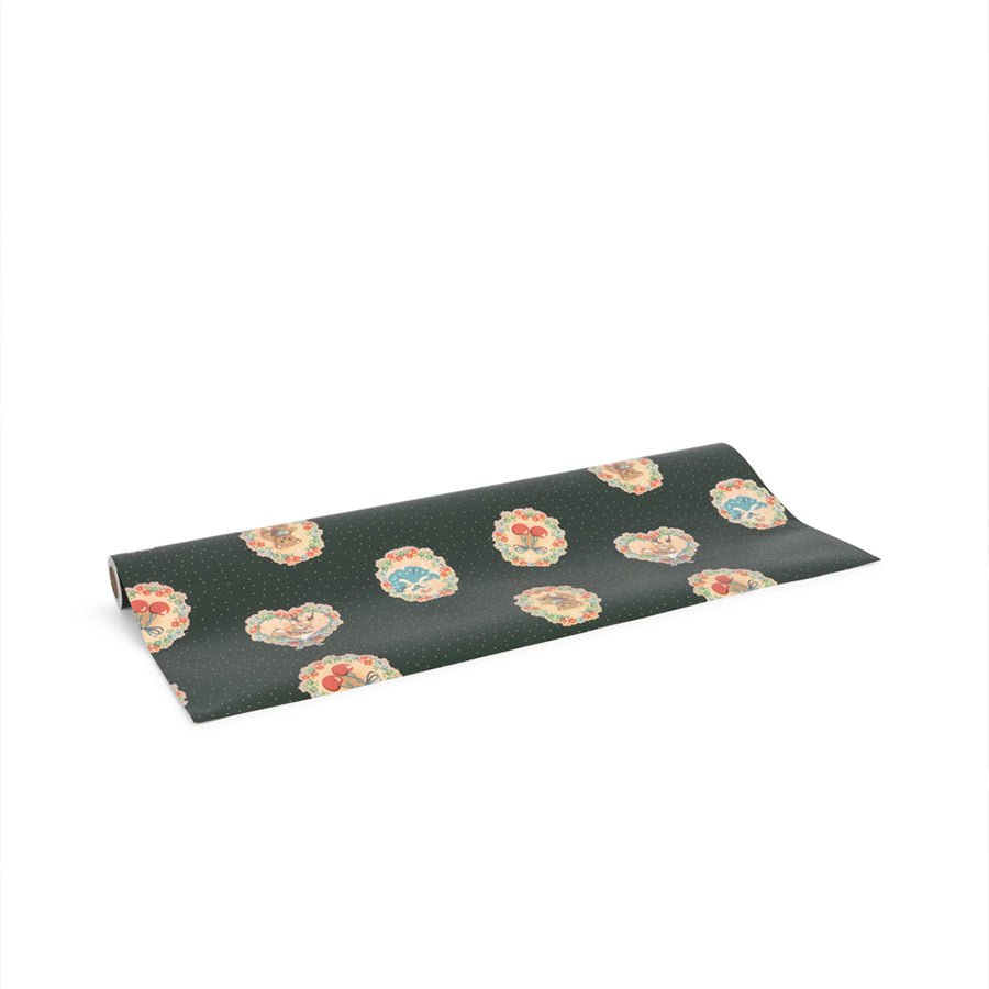 Gavepapir i Deer Diary Green