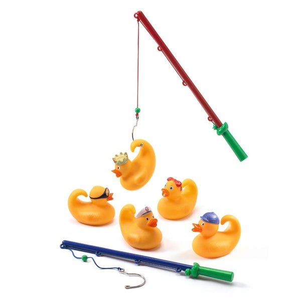 Gule Badeænder med Fiskestænger