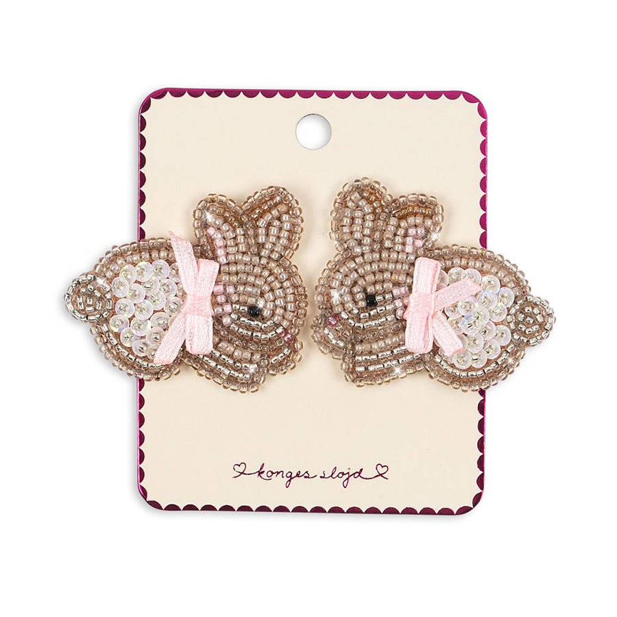 Konges Sløjd 2 - Pak Hårclips Kanin Med Perler, Bunny