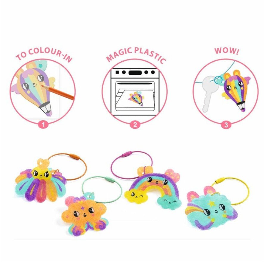 Krympeplast med Kawaii Nøgleringe