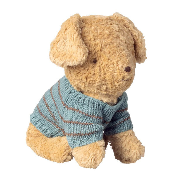 Lyseblå Strikket Sweater til Maileg Hvalp