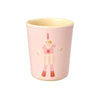 Melaminbecher mit Einhorn-Motiv und matter Oberfläche (150 ml)