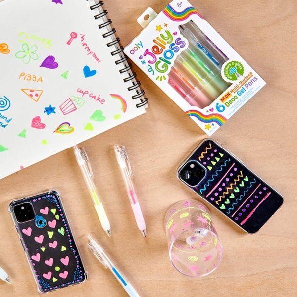 OOLY - Gelpen 6 Stk, Multi - surface Deco - Jelly Gloss Neon
