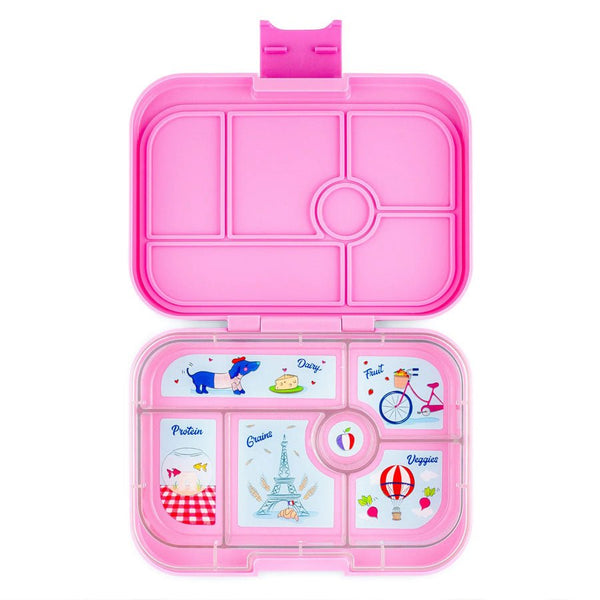 Original Madkasse med 6 Rum i Power Pink/ Paris Tray