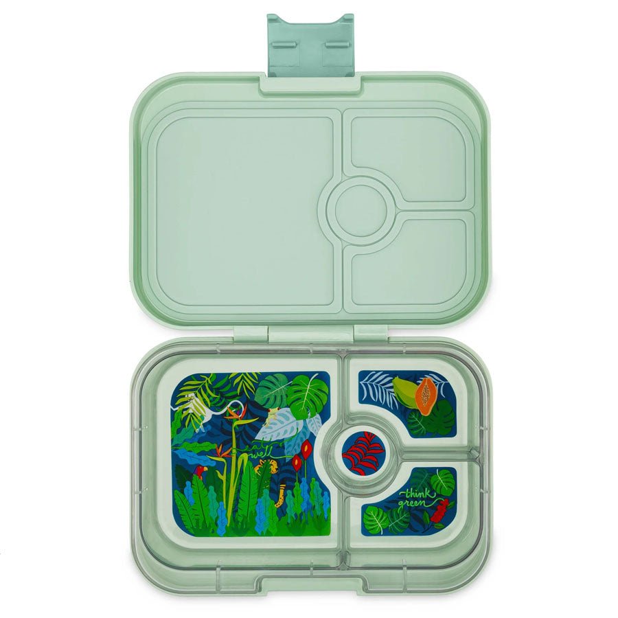 Panino Madkasse med 4 Rum i Sage Green/Jungle Tray