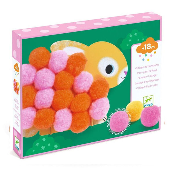 Pom - pom Collage med Dyr og Cirkler